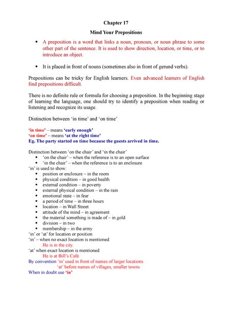 Chapter 17 Mind Your Prepositions - It is used to show direction ...