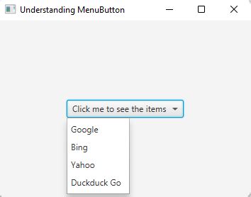 Image result for Menu Item Code JavaFX