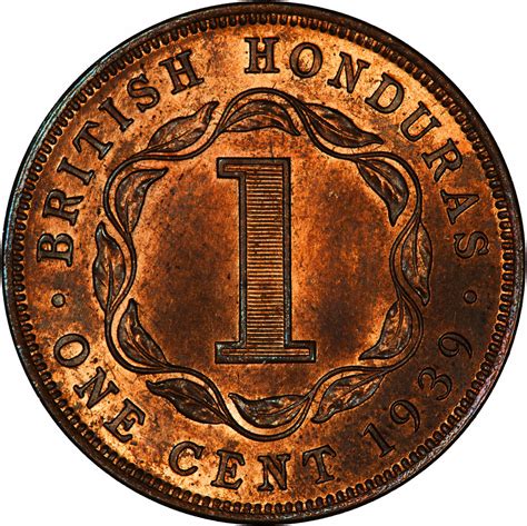 One Cent 1939, Coin from British Honduras - Online Coin Club