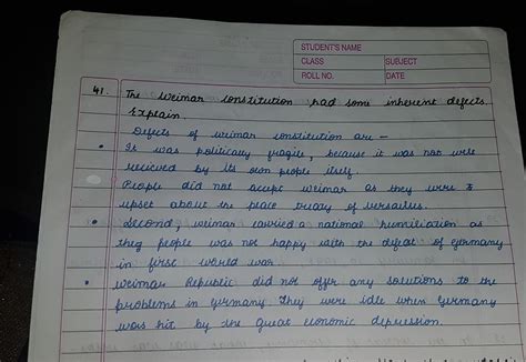 Weimaraner Republic was fragile. Mention any three inherent defects in ...