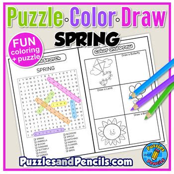 Image result for Spring Coloring Word Search