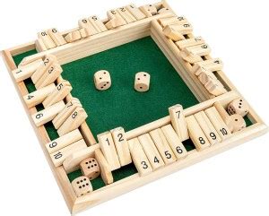 SHK Digitrade Shut The Box Dice Game Wooden (2-4 Players) [4 Sided ...