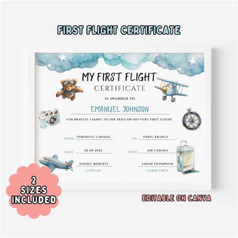 Buy Baby First Flight Certificate Online In India - Etsy India