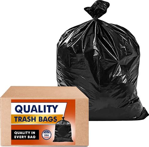 Veska 55 Gallon Trash Bags, Value Pack of 50 with Ties - Lawn and Leaf ...