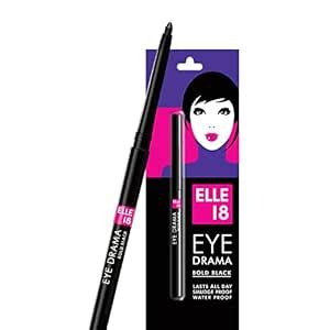 Elle 18 Eyedrama Kajal - Matte Finish, Bold Black, Smudge Proof, Water ...