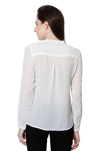 Buy Women White Solid Long Sleeves Shirt Online - 80507 | Allen Solly