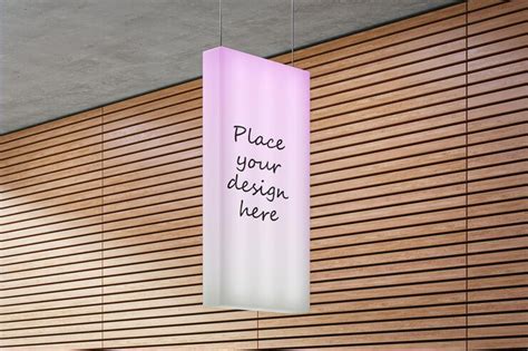Mockup psd hanging sign with place your design here for advertising ...