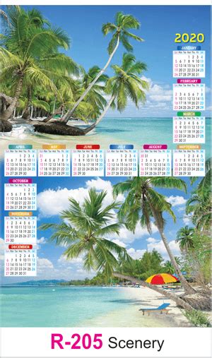 R 205 Scenery - 11" x 22" Real Art Calendar 2020 Printing | Vivid Print ...
