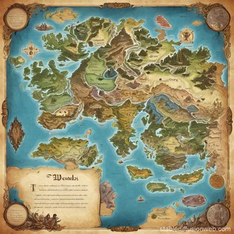 Fantasy Map with Three Countries | Stable Diffusion Online