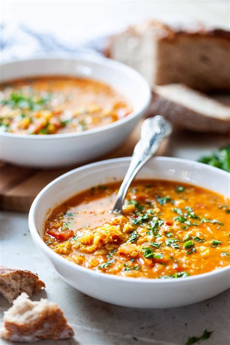 Vegan Red Lentil Stew - Vibrant plate