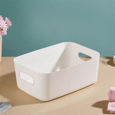 Essentials Storage Basket White Set Of 2 11 Inch Online - Premium ...