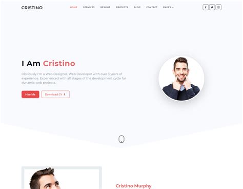 Cristino - Personal Portfolio Template