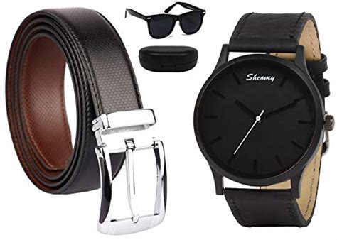 Sheomy Combo Latest Boys/Men's Analog Black Dial Strap Watch with ...