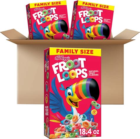 Amazon.com: Kellogg’s Froot Loops Breakfast Cereal, Kids Cereal, Family ...