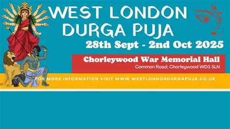 Durga Puja 2025, Chorleywood Memorial Hall, Little Chalfont, 28 ...