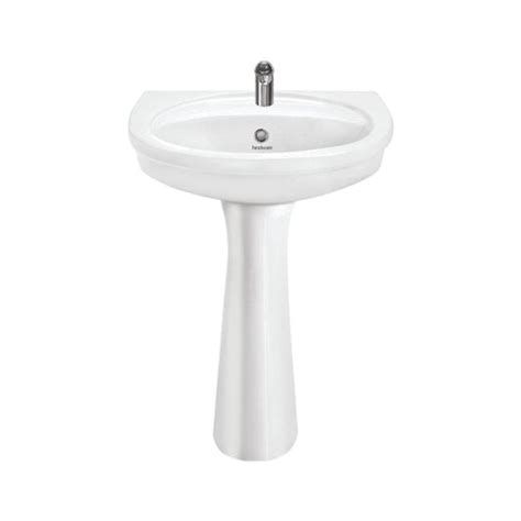 Hindware White Semi Circle Full Pedestal Standard Basin – Decure.in