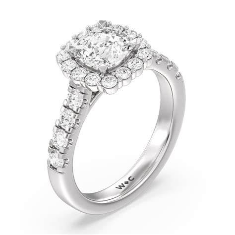 Broad Halo Cathedral Engagement Ring – WithClarity India