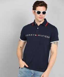 TOMMY HILFIGER Typography Men Polo Neck Navy Blue T-Shirt - Buy TOMMY ...