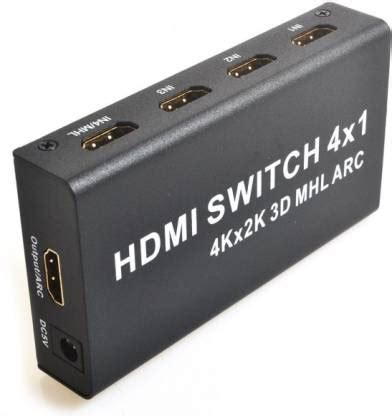 Tobo HDMI Switcher 4 Input 1 Output 4x1 Switch 4K ARC Adapter Remote ...