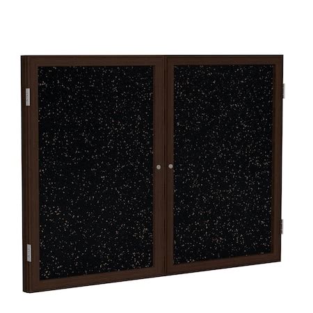 Ghent Enclosed Bulletin Board, 2 Door, Rcycl, Walnut Frm, 3 ft H x 4 ft ...