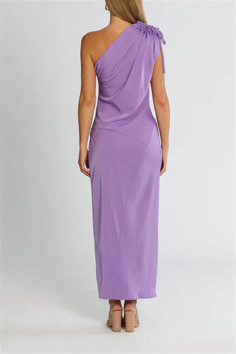 Hire Jasmine One Shoulder Dress in Purple | By Johnny | GlamCorner