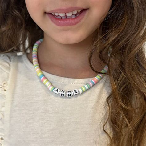 Custom Colorful Kids Necklace, Personalized Name Necklace for Kids ...
