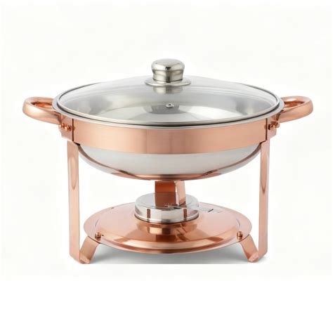 Buy Shoppers Hub PNQ 4.5L Rose Gold Round Chafing Dish with Gel Based ...