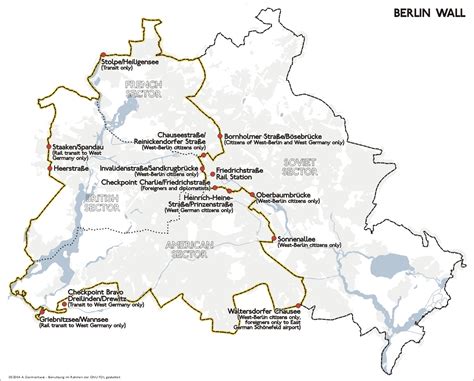 Map of Berlin wall location