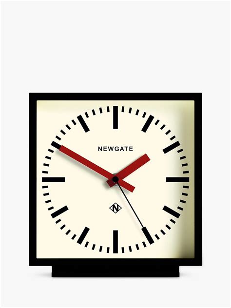 Newgate Clocks Railway Silent Sweep Square Analogue Mantel Clock, 20cm ...