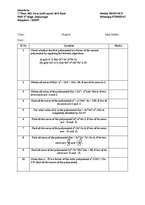 QP - helpful - Edumitr4u 1 st Floor, #65, Amar Jyoti Layout, 60 ft Road ...