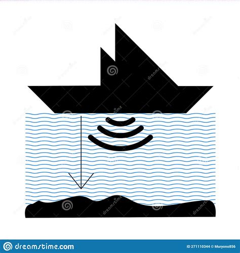 Water Depth Icon, Measure the Depth of Shallow Waters Vector Stock Illustration - Illustration ...