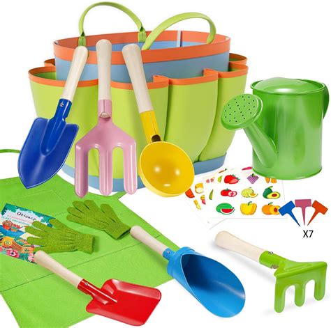 Amazon.com: Kids Gardening Set 14Pcs Gardening Tools for Kids with Tote ...