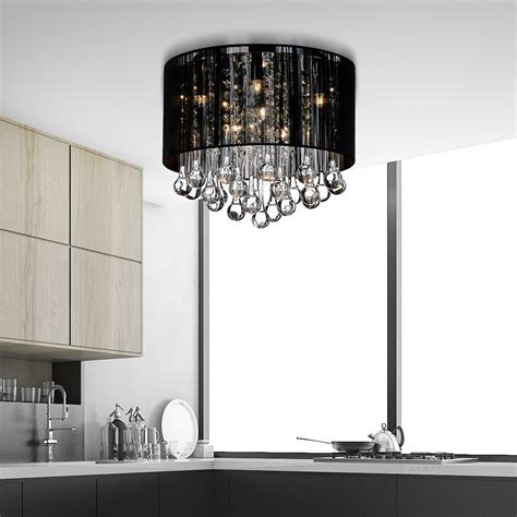 House of Hampton® 6 Light 14in Flush Mount Chrome Frame & Multi-Color ...