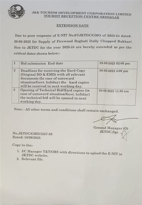 JKTDC - Notices
