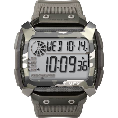 Timex Digital Men's Swiss Quartz Analog Gray Dial Rectangle Case Shock