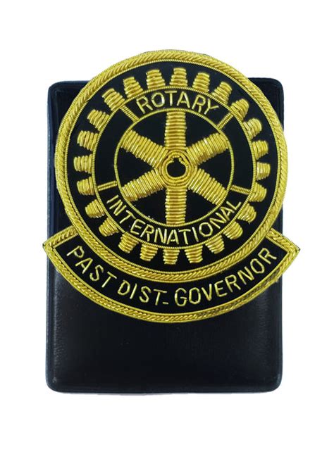 Rotary Embroidery Badge Past District Governor with Magnetic Holder ...