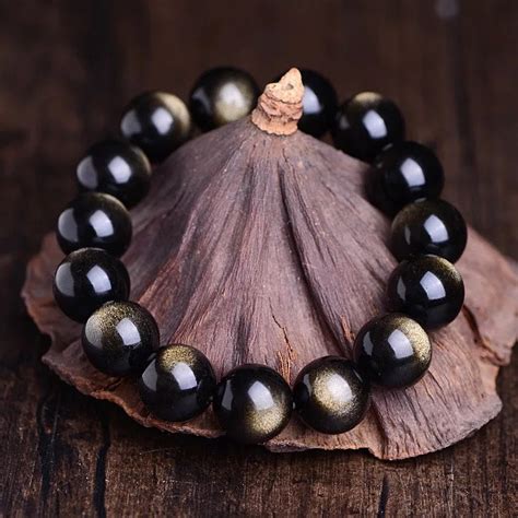 "Guardian of Magic Souls" Gold Sheen Obsidian Bracelet – Mine Galleria
