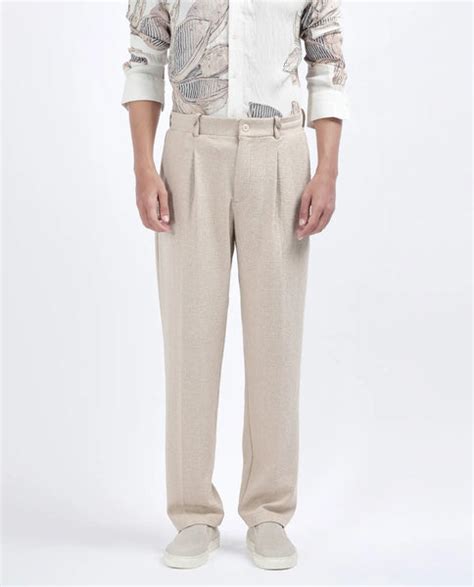 Rare Rabbit Men's Keloe Beige Cotton Polyester Fabric Drawstring Closu