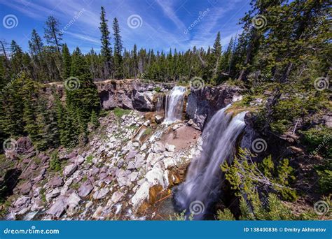 Long Exposure Shot of Paulina Creek Falls in Newberry National Volcanic ...