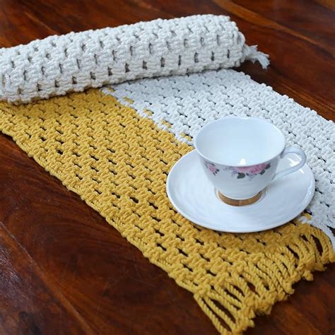 Buy SUTRAM Handmade Macrame Cotton Washable Laptop Placement mat Dining ...