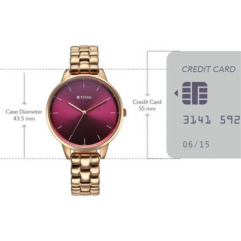 Buy Online Titan Neo Quartz Analog Maroon Dial Rose Gold Metal Strap ...
