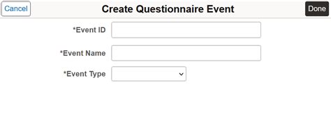 Configuring and Creating Questionnaire Event