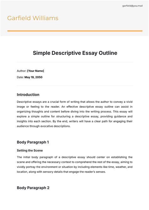 Descriptive Essay Format 的图像结果