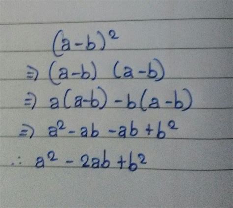 What is the expansion of (a-b)² - Brainly.in
