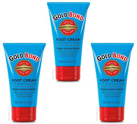Gold Bond Foot Cream 4 oz. (Pack of 3) - Hydrating Formula by Gold Bond ...