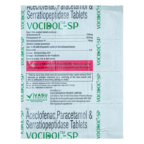 Vocidol-SP Tablet | Uses, Side Effects, Price | Apollo Pharmacy