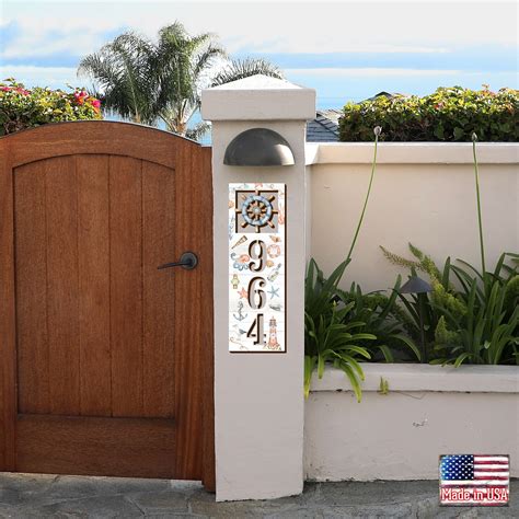 Captain Wheel Wooden House Number - Address sign - Address House ...