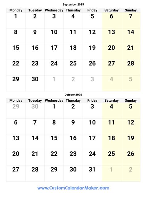 Calendar 2024 September October