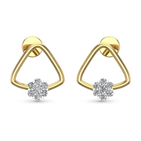 Buy Kiyara Yellow Gold Diamond Stud Earrings Online | Designer ...