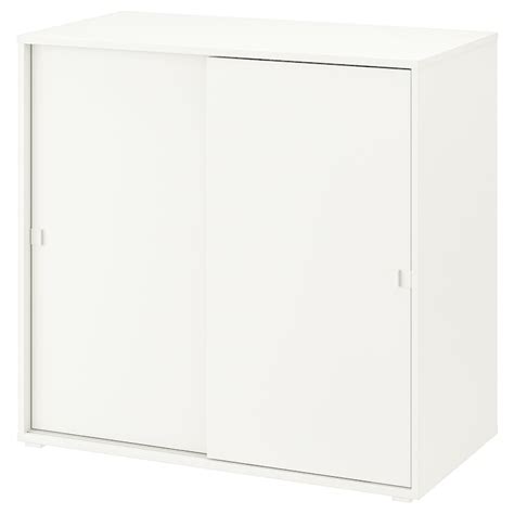 VIHALS cabinet with sliding doors, white, 95x47x90 cm (373/8x181/2x353 ...
